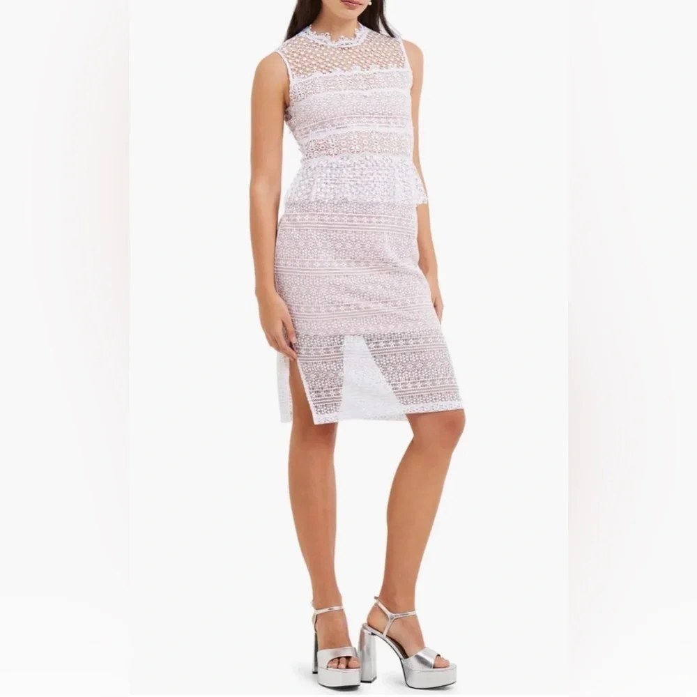 NWT French Connection Size 8 Dress Linen White